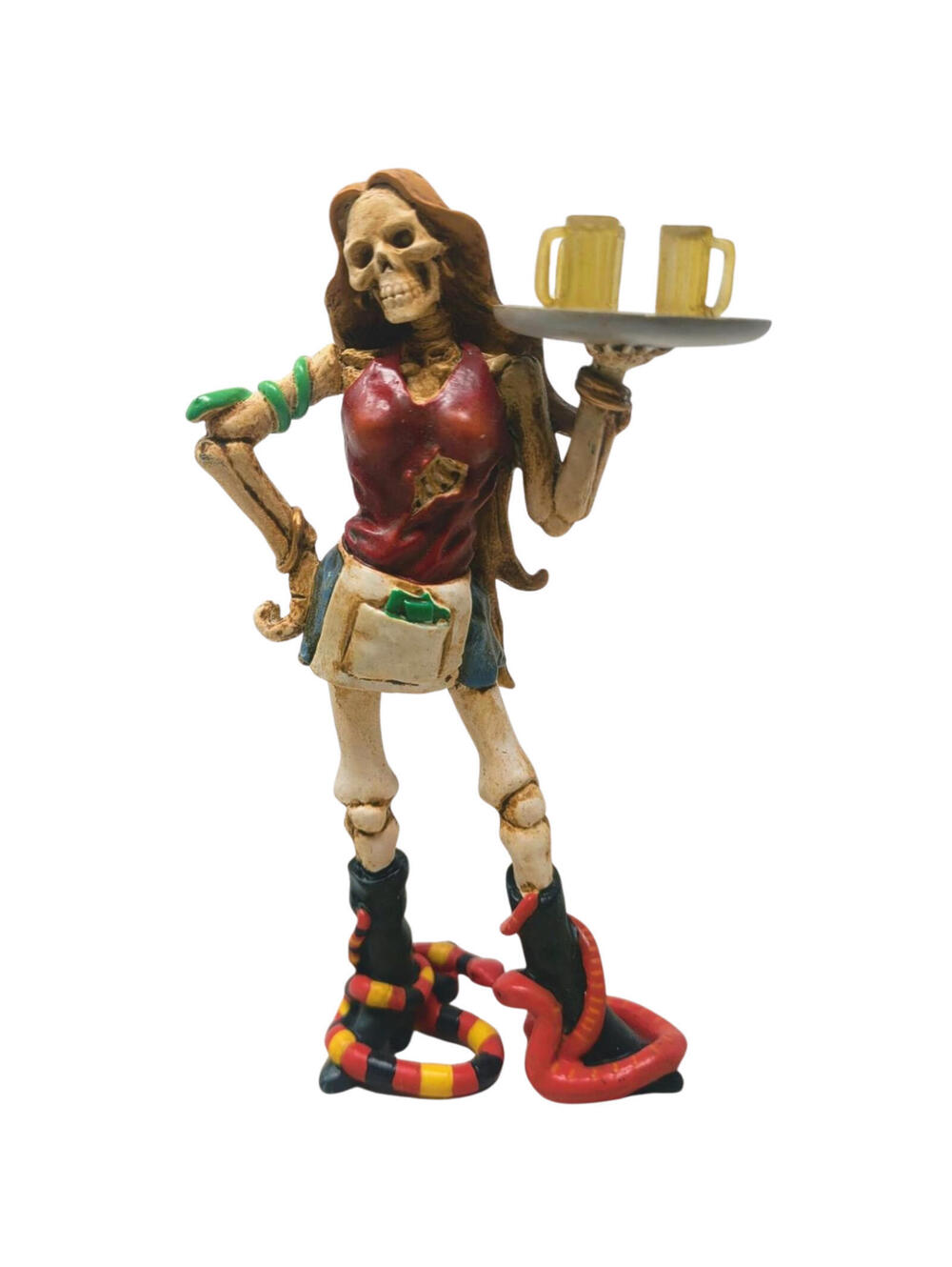 Hamilton Skeleton Crypt Keeper Poker Game Figure Bartender Waitress Figurine